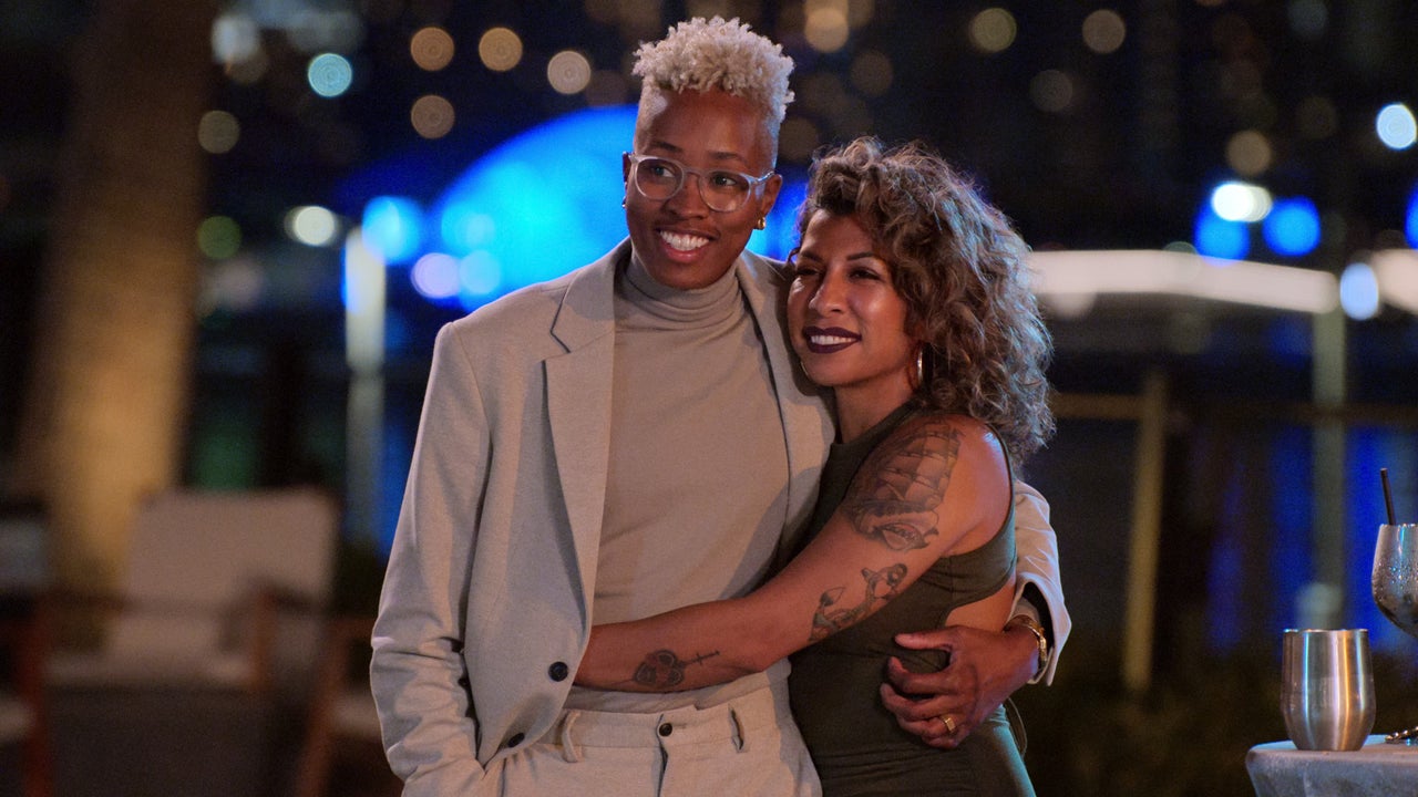 Mal Wright and Yoly Rojas in the first episode of "The Ultimatum: Queer Love." The couple broke up after the show.