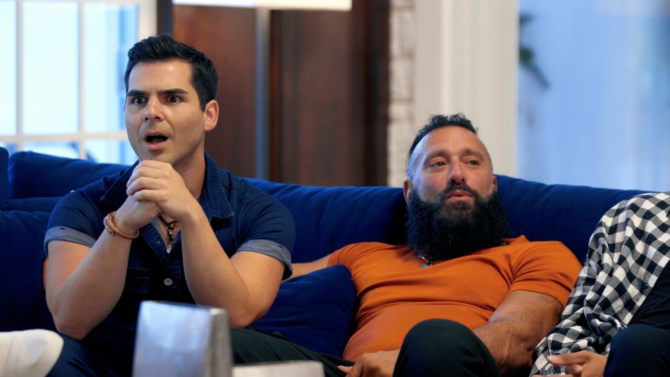 Tony Cannoli and Alex Tikas on "For The Love of DILFs," a reality dating show featuring gay men looking for love.