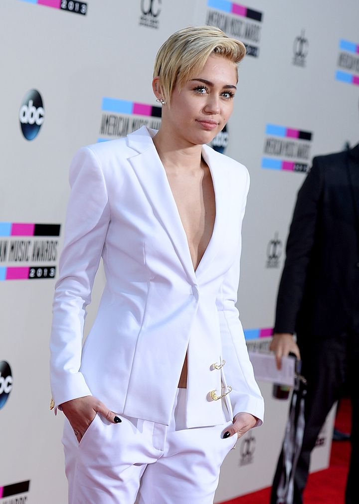 Miley Cyrus at the AMAs in 2013, the same year her hit Wrecking Ball was released