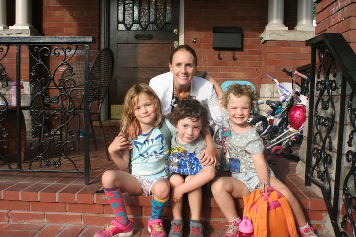 The author with her children.