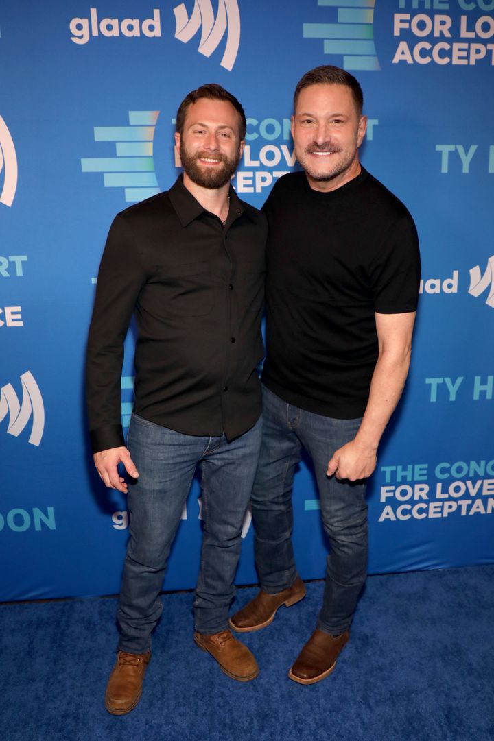 Alex Schwartz (left) and Ty Herndon attend Nashville's Concert for Love & Acceptance in June. 