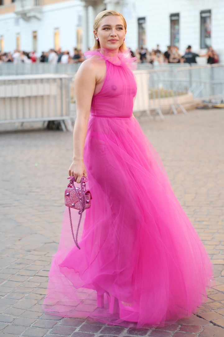 Florence Pugh sported the outfit at Valentino's Haute Couture Show in July 2022