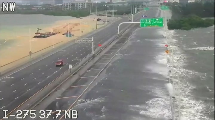 Interstate 275 is seen flooded Wednesday in Tampa Bay, Florida.