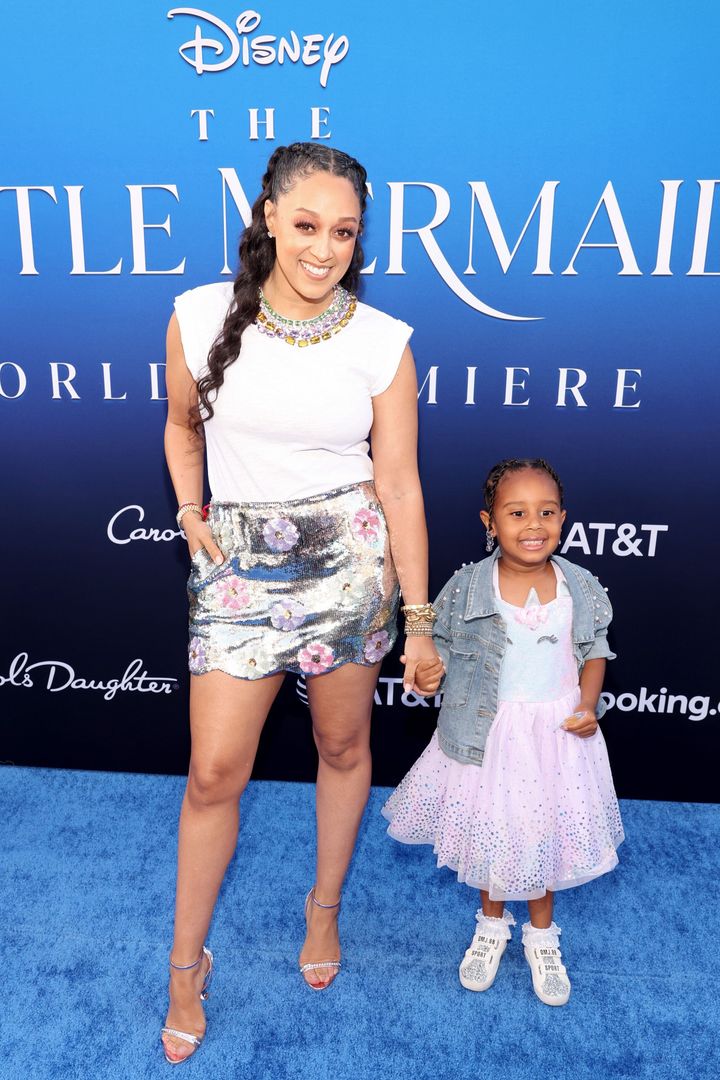 Tia Mowry pictured with her daughter, Cairo, in Los Angeles, California, on May 8.