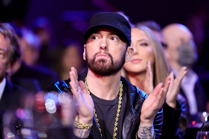 Eminem attends the 2022 Rock & Roll Hall of Fame Induction Ceremony on Nov. 5.