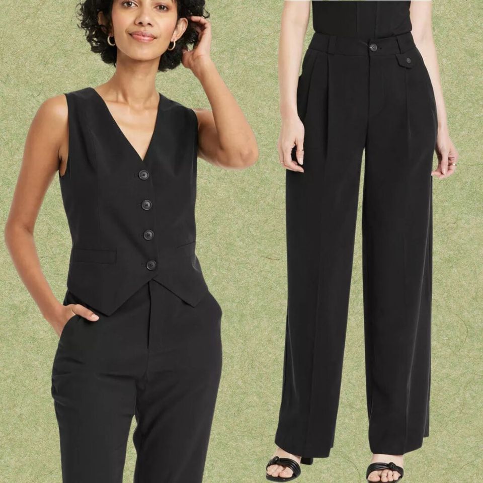 A chic vest and trouser set