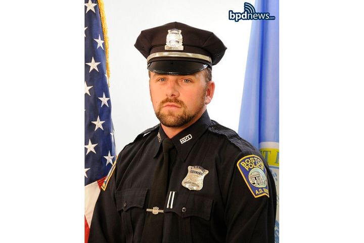 This undated photograph provided by the Boston Police Department shows officer John O'Keefe, 46, of Canton, Massachusetts. O'Keefe died after being found lying in the snow unresponsive with multiple skull fractures.