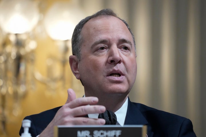 Rep. Adam Schiff speaks as the House select committee investigating the Jan. 6, 2021, attack on the U.S. Capitol holds its final meeting on Capitol Hill in Washington, D.C., on Dec. 19, 2022. 