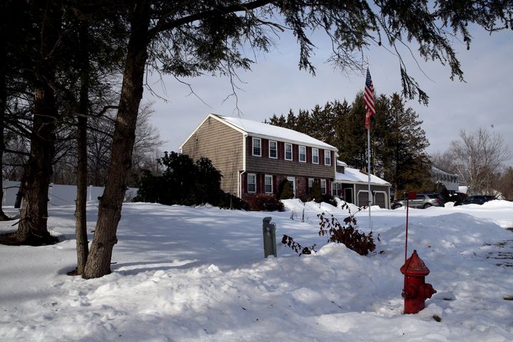 View of 34 Fairview Road in Canton, Massachusetts, on Feb. 2, 2022, where state police homicide detectives arrested Karen Read on a manslaughter warrant in the death of John O'Keefe.