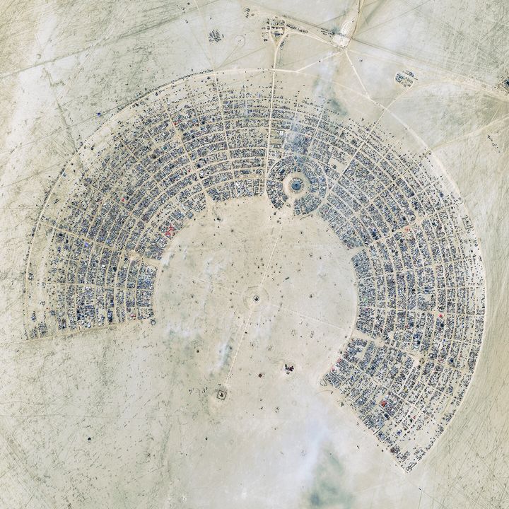 An aerial view of Burning Man 2012