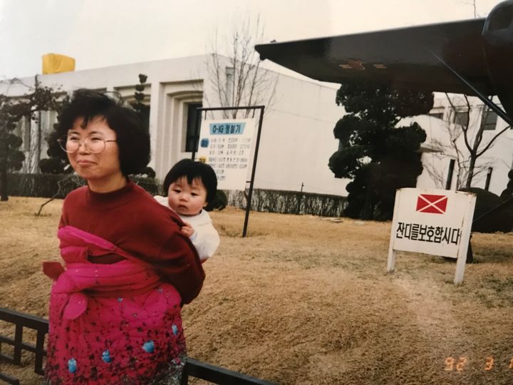 the author and her mother in Korea, before her mother left for the States