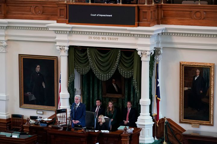 Texas Lt. Gov. Dan Patrick (R) presided over the impeachment trial.