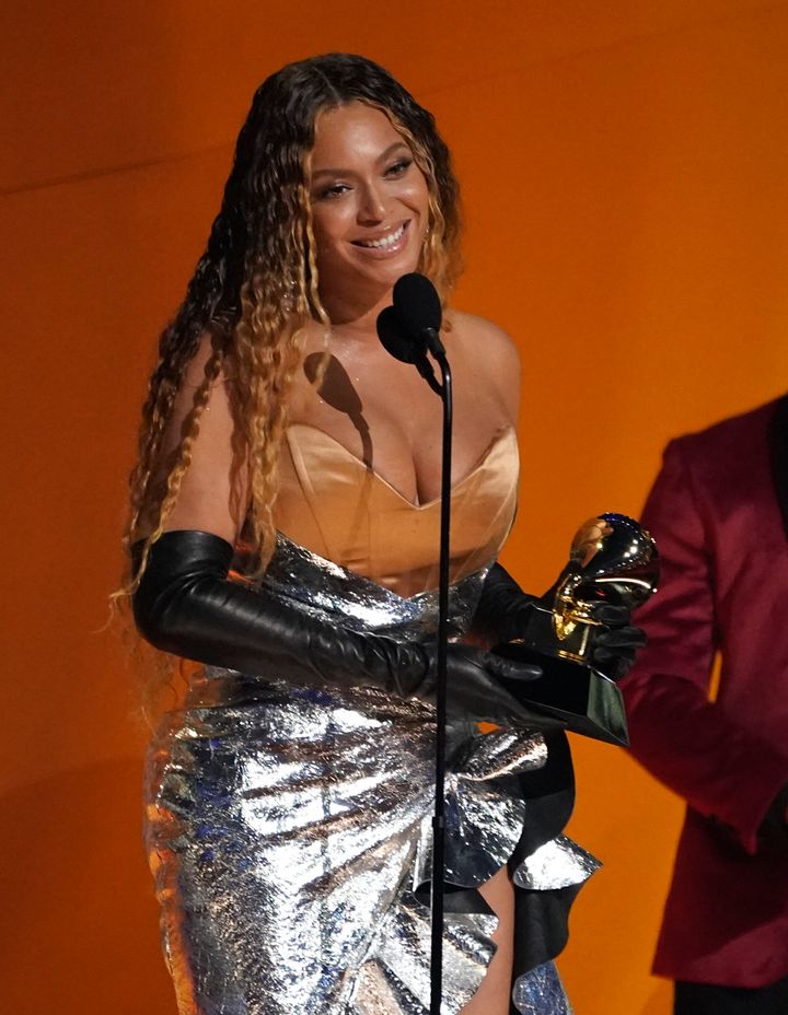 Beyoncé photographed at the 65th annual Grammy Awards on Sunday, Feb. 5, 2023, in Los Angeles.