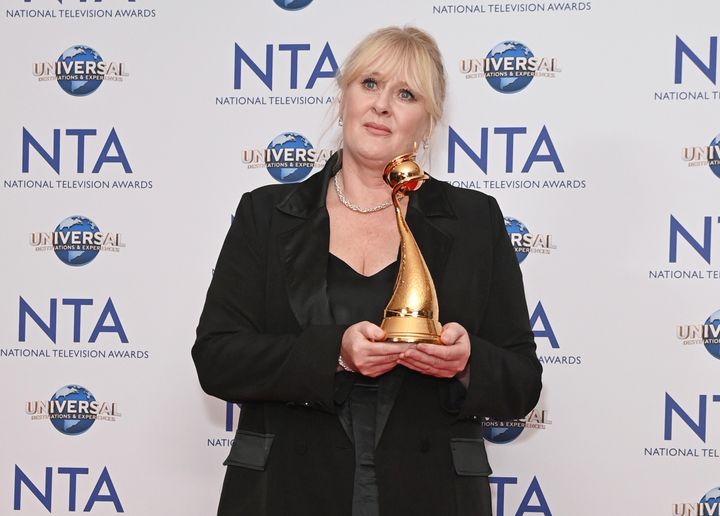 Sarah Lancashire, winner of the Special Recognition award, with one of her three prizes