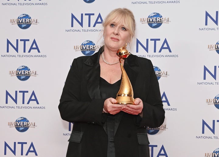 Sarah Lancashire, winner of the Special Recognition award, with one of her three prizes