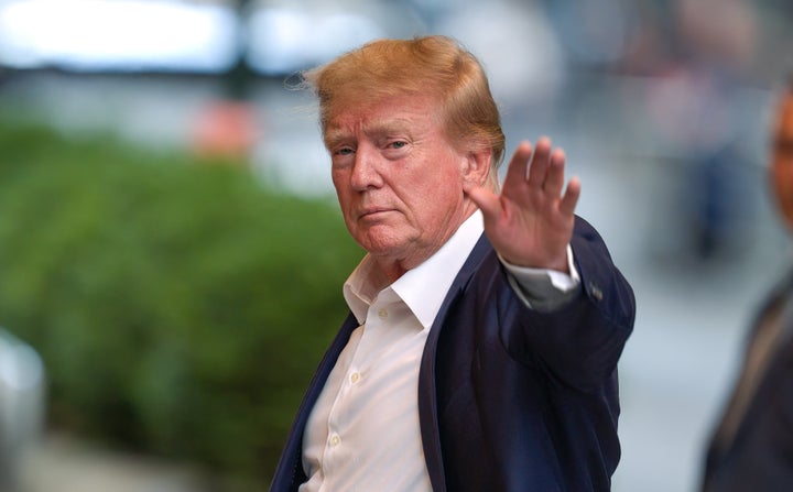 Former U.S. President Donald Trump arrives at Trump Tower on September 4, 2023 in New York City. (Photo by James Devaney/GC Images)