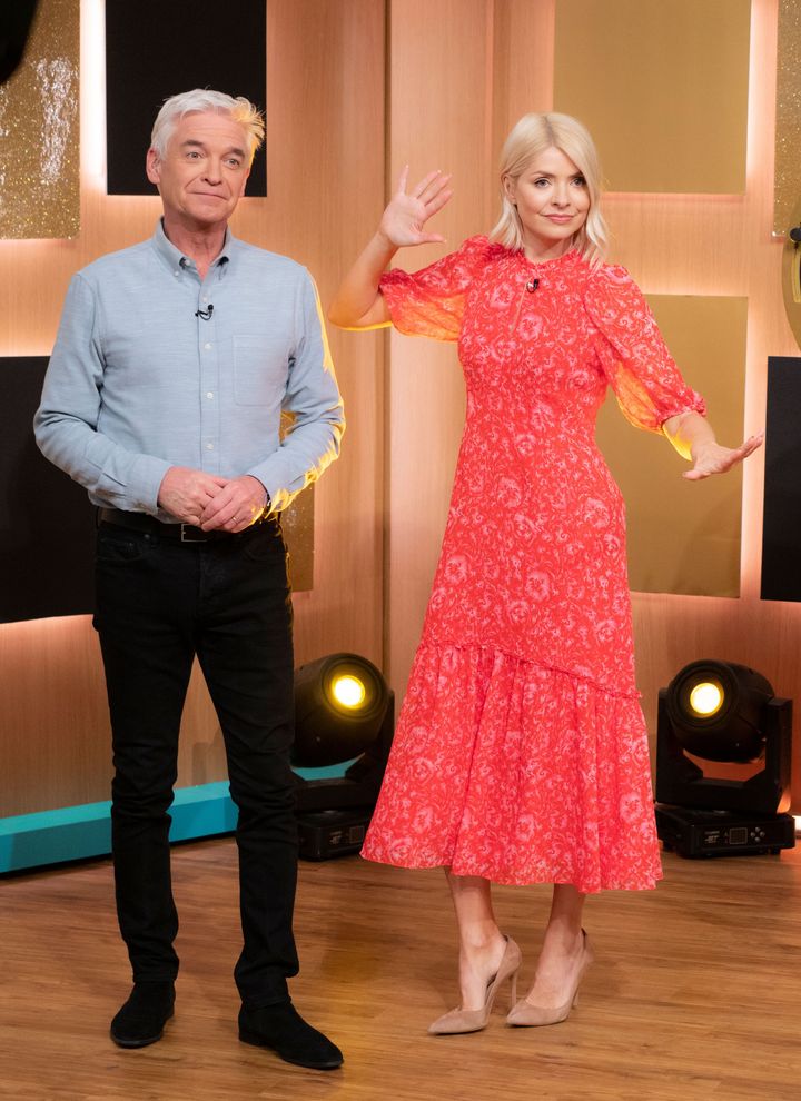 Phillip Schofield and Holly Willoughby on the set of what would turn out to be their final episode of This Morning together