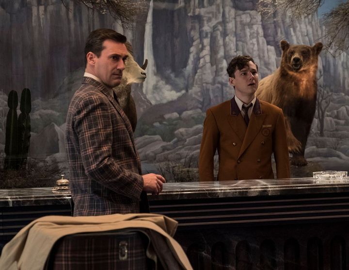 Jon Hamm and Lewis Pullman in Bad Times At The El Royale
