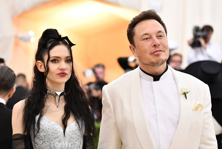 Grimes and Elon Musk attend the 2018 Metropolitan Museum of Art Costume Institute Benefit Gala in New York on May 7.