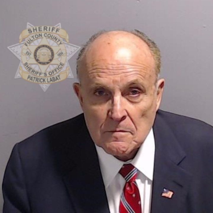 Rudy Giuliani's booking photo in the Georgia election case.