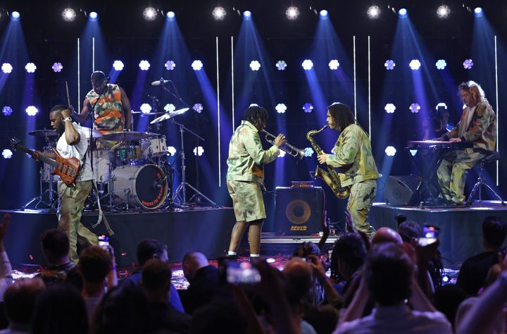 The quintet performing during the Mercury Prize ceremony