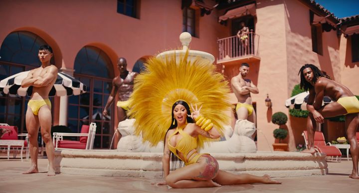 Cardi B in the opening scenes of her new music video