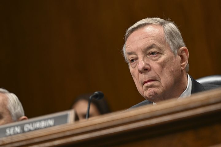 Senator Dick Durbin (D-Ill.) speaks during the Senate Appropriations subcommittee hearing May 11.