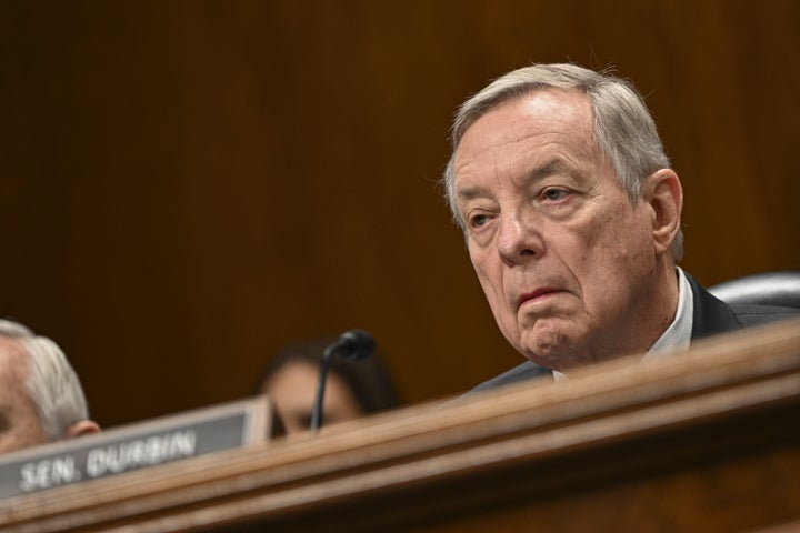 Senator Dick Durbin (D-Ill.) speaks during the Senate Appropriations subcommittee hearing May 11.