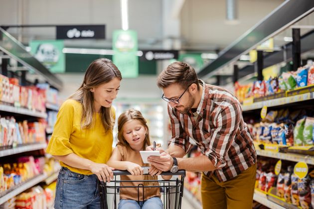 A trip to the grocery store can be an opportunity to learn about money management. 