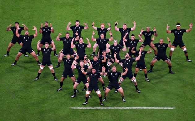 ハカを披露するニュージーランド代表（ラグビーW杯2023）