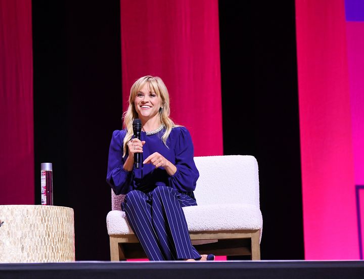 Reese Witherspoon photographed on stage at INBOUND 2023 on September 08, 2023 in Boston, Massachusetts.