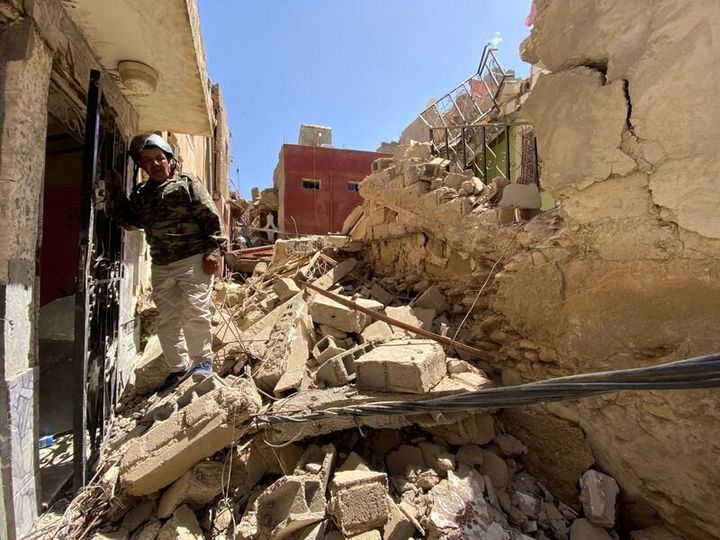 A general view of damage following a powerful earthquake in Amizmiz, Morocco, September 9, 2023. REUTERS/Abdelhak Balhaki