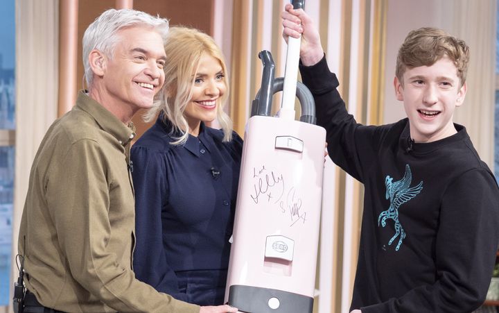 Matty Lock with Philip Schofield and Holly Willoughby on This Morning