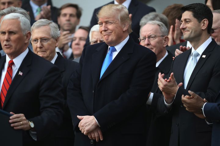Senate Minority Leader Mitch McConnell, former President Donald Trump and former House Speaker Paul Ryan may have a lot of disagreements. But their presence at the signing of the Trump-backed 2017 tax law shows they all love one thing: cutting taxes for corporations. 