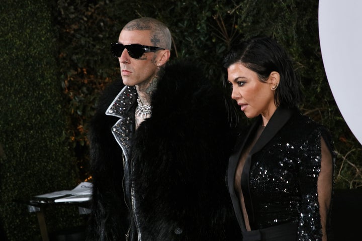 Travis Barker and Kourtney Kardashian attend the 2022 GQ Men Of The Year Party at The West Hollywood EDITION on November 17, 2022 in West Hollywood.