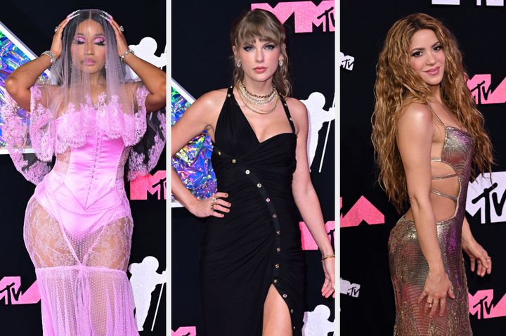 Nicki Minaj, Taylor Swift and Shakira at the 2023 VMAs