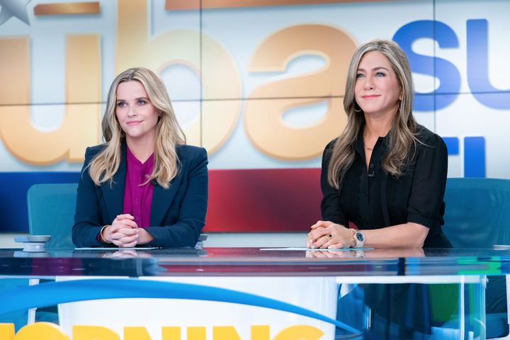 Reese Witherspoon and Jennifer Aniston in The Morning Show
