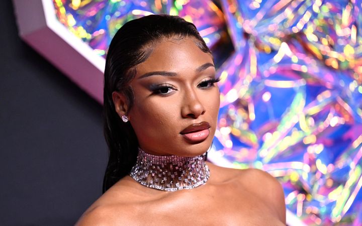 Megan Thee Stallion arrives at the MTV Video Music Awards on Tuesday, Sept. 12, 2023, at the Prudential Center in Newark, New Jersey.