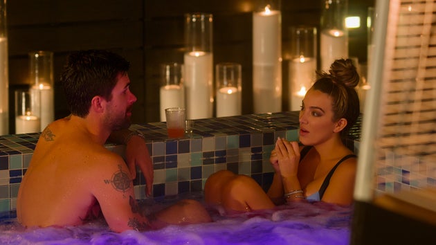 The pair shared a steamy kiss in a hot tub in episode eight