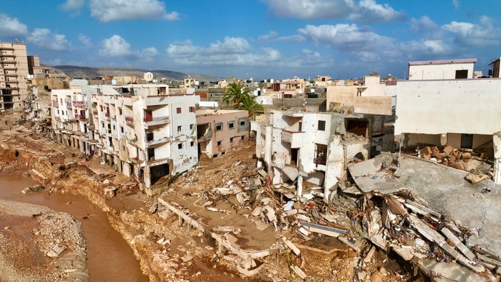 The city of Derna as seen on Tuesday.