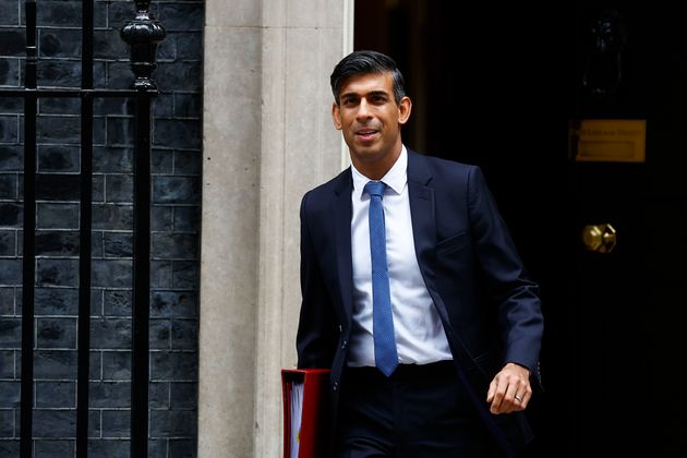 Rishi Sunak leaves 10 Downing Street for PMQs