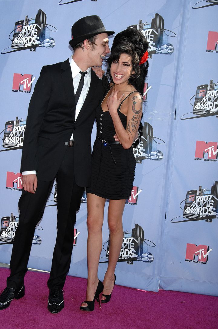 Amy Winehouse and Blake Fielder-Civil at the 2007 MTV Movie Awards
