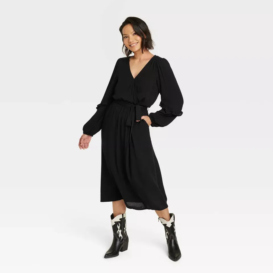 Long sleeve black dress sales target