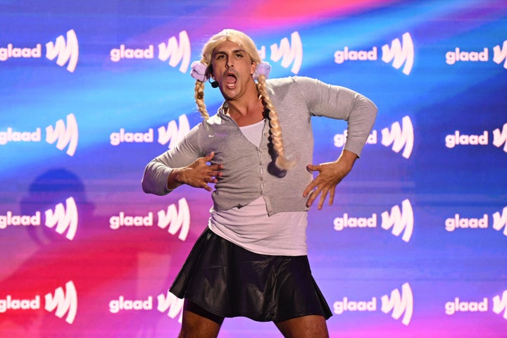 Rigsby channeling Britney Spears at the 2022 GLAAD Media Awards in New York.