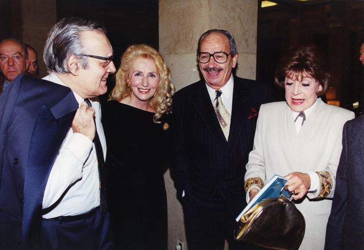 Ο Φρέντυ Γερμανός, η Μαρία Ψαθά, ο Βαγγέλης Λειβαδάς και η Ρένα Βλαχοπούλου στην παρουσίαση των ΘεατρικώνΑπάντων του Δ. Ψαθά Ιανουάριος 1994 ξενοδοχείο Μεγάλη Βρετανία