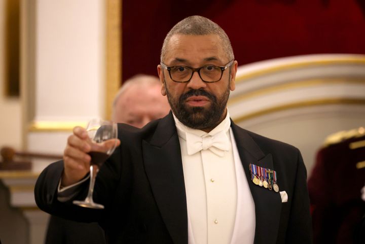 Foreign Secretary James Cleverly during the Easter Banquet at Mansion House on April 25, 2023 in London.