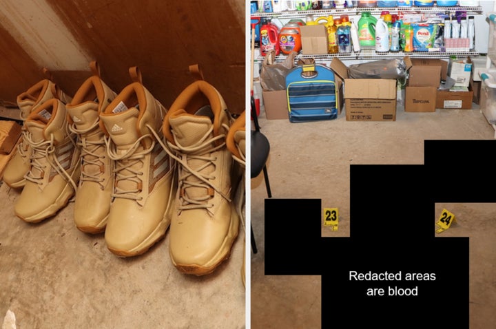 A police photo shows the basement where authorities say a woman was beaten and left malnourished for weeks.