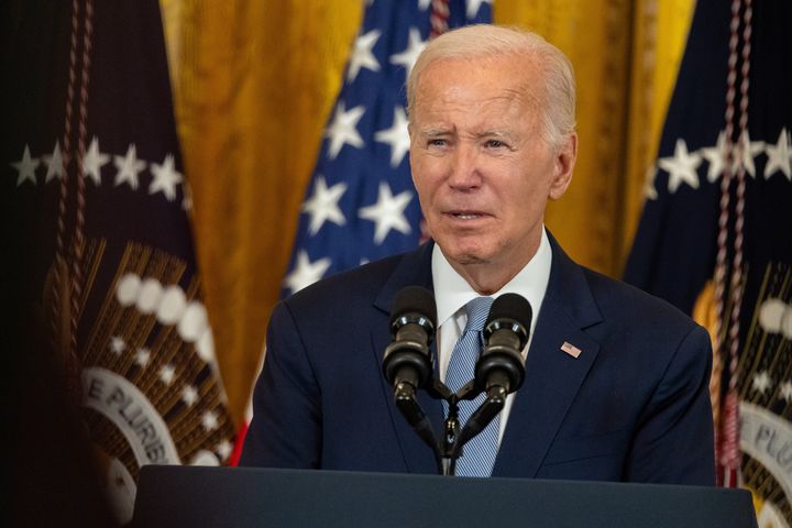 President Joe Biden speaks during an event celebrating the start of Medicare's prescription drug price negotiation at the White House on Aug. 29, 2023.