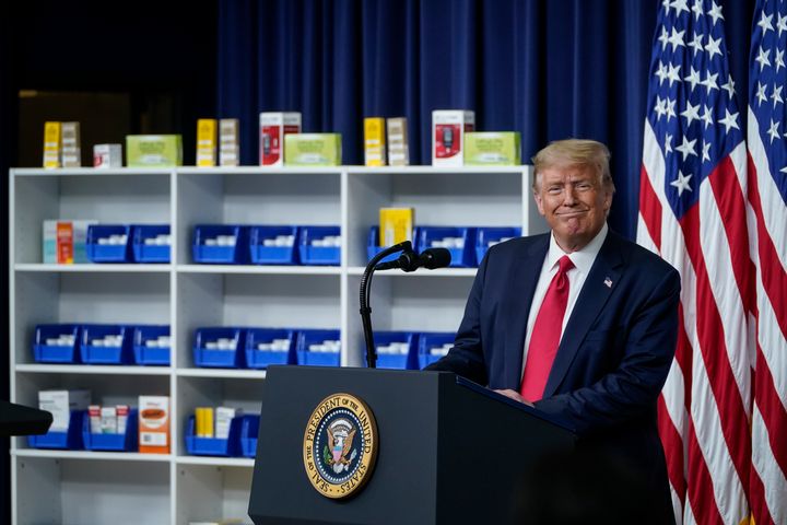 Trump speaks before signing executive orders on prescription drug prices on July 24, 2020. His failure to pass legislation undercut his impact on prescription drugs policy.