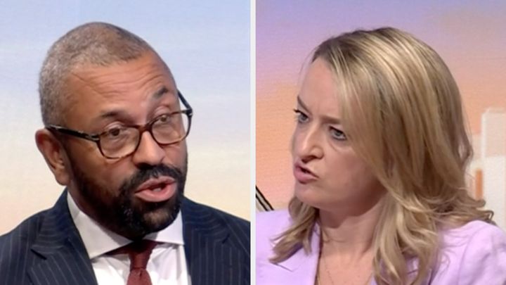 James Cleverly repeatedly refused to answer Laura Kuenssberg's question.